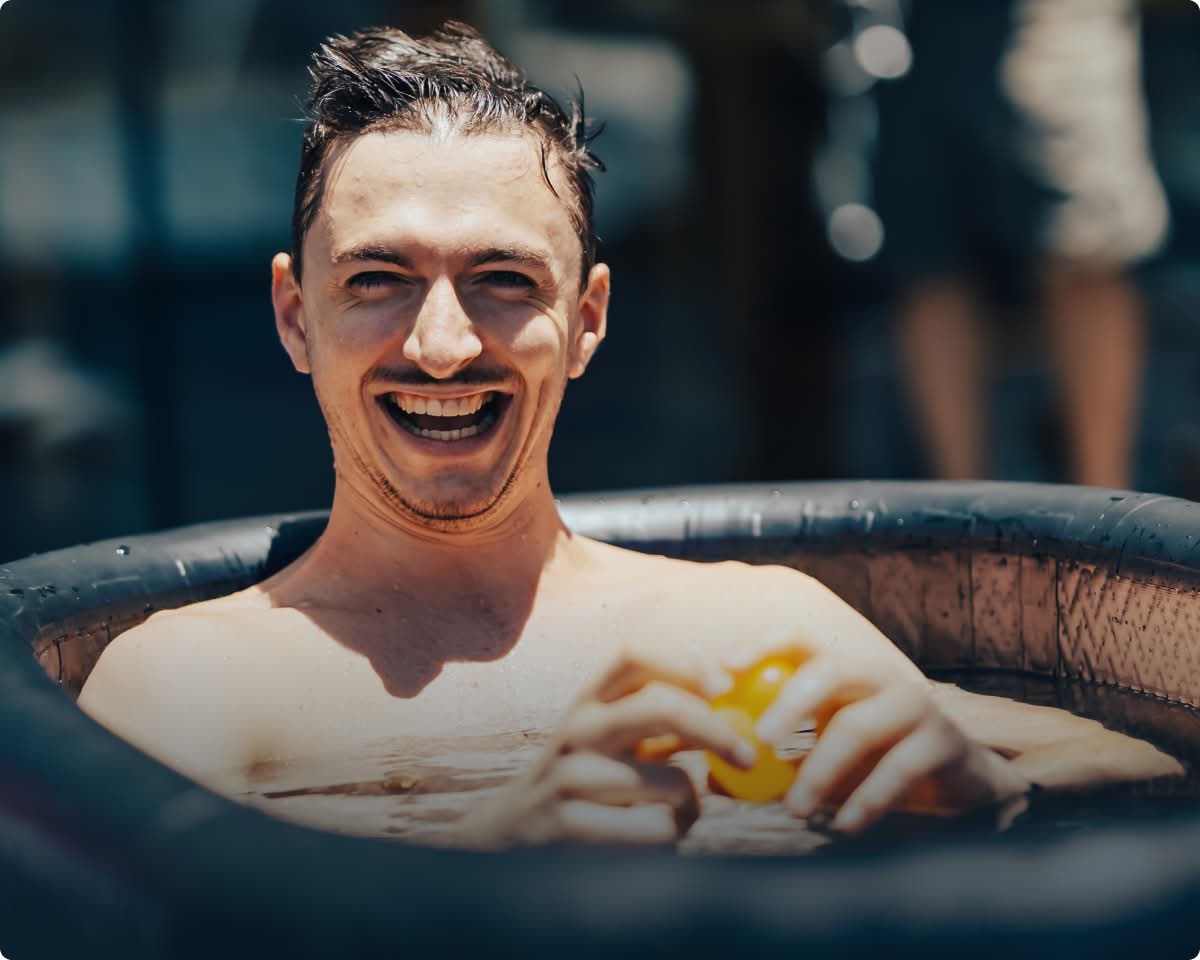 Excited attendee at TOKEN2049 in Singapore enjoying an immersive event experience