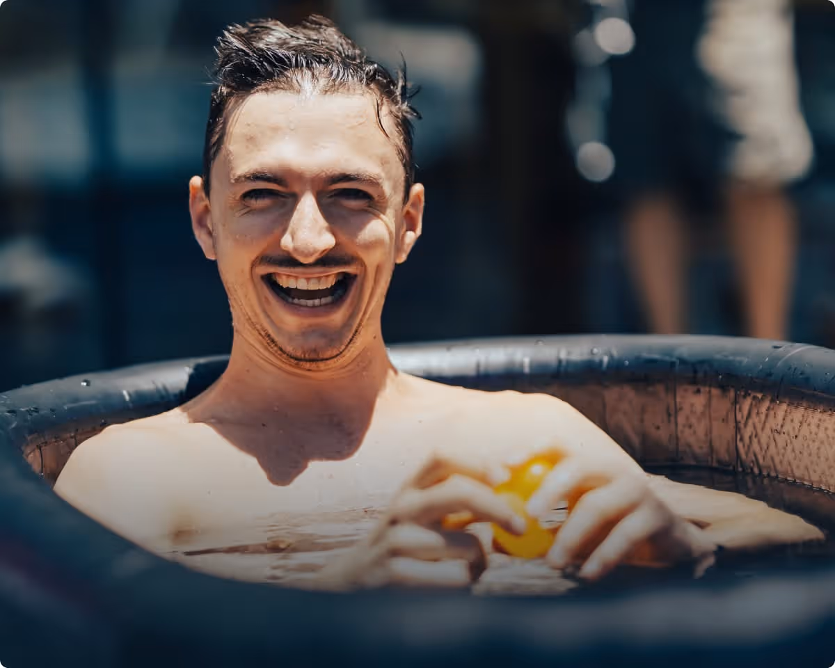 Excited attendee at TOKEN2049 in Singapore enjoying an immersive event experience